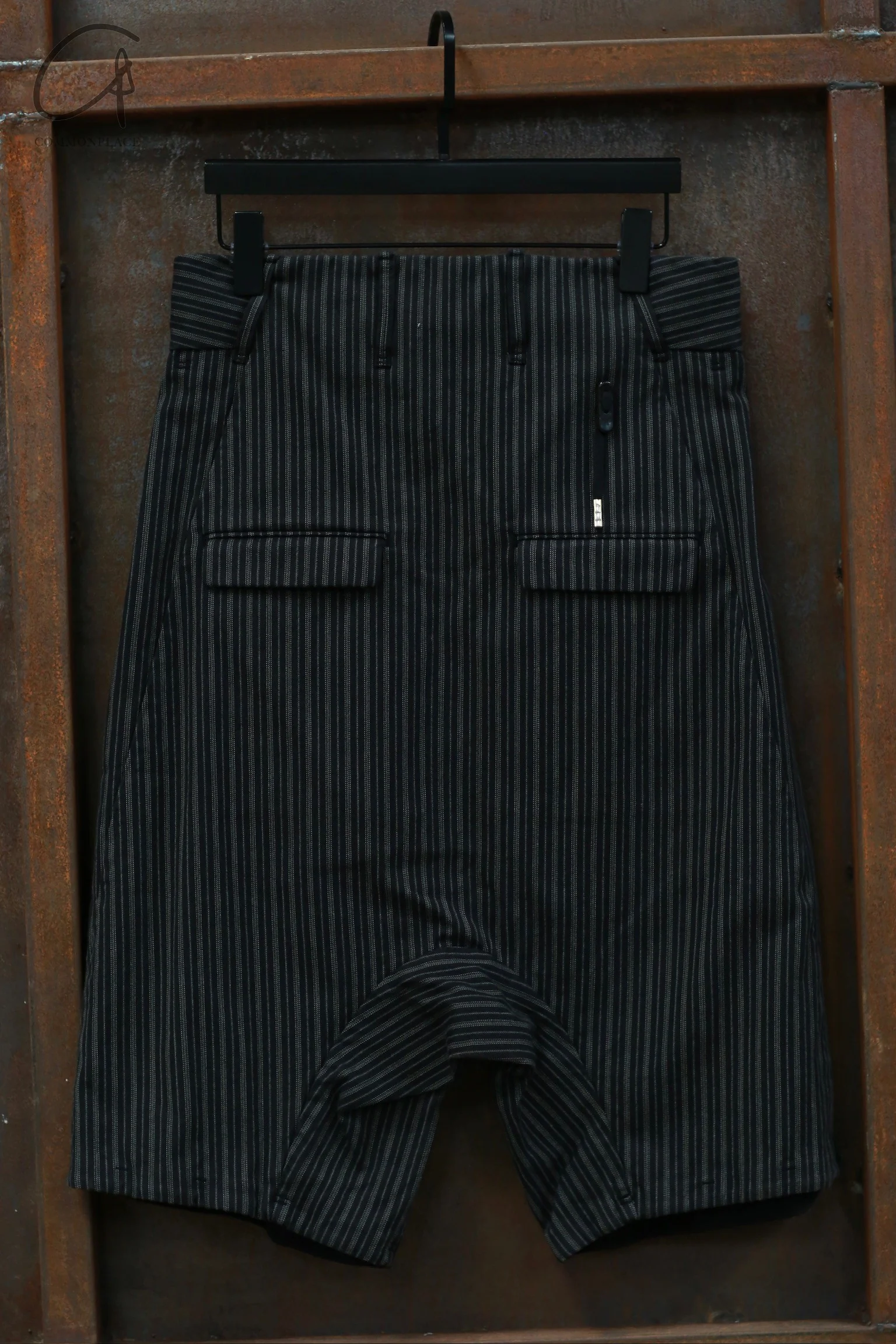 Boris Bidjan Saberi Striped Casual Shorts Cotton P1.1 F1603D-RH Dyed Black - Image 8