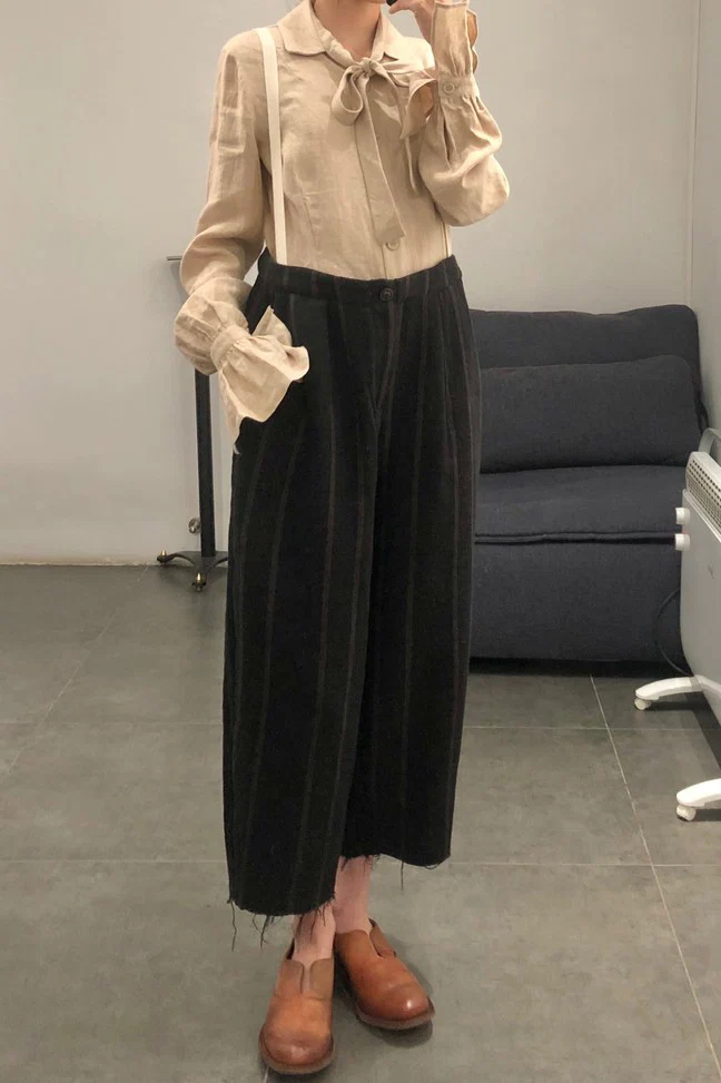 Cherevichkiotvichki tie-front dyed shirt collection with slightly gathered cuffs CHE-50AW16-XING apricot (94AW18) - Image 18