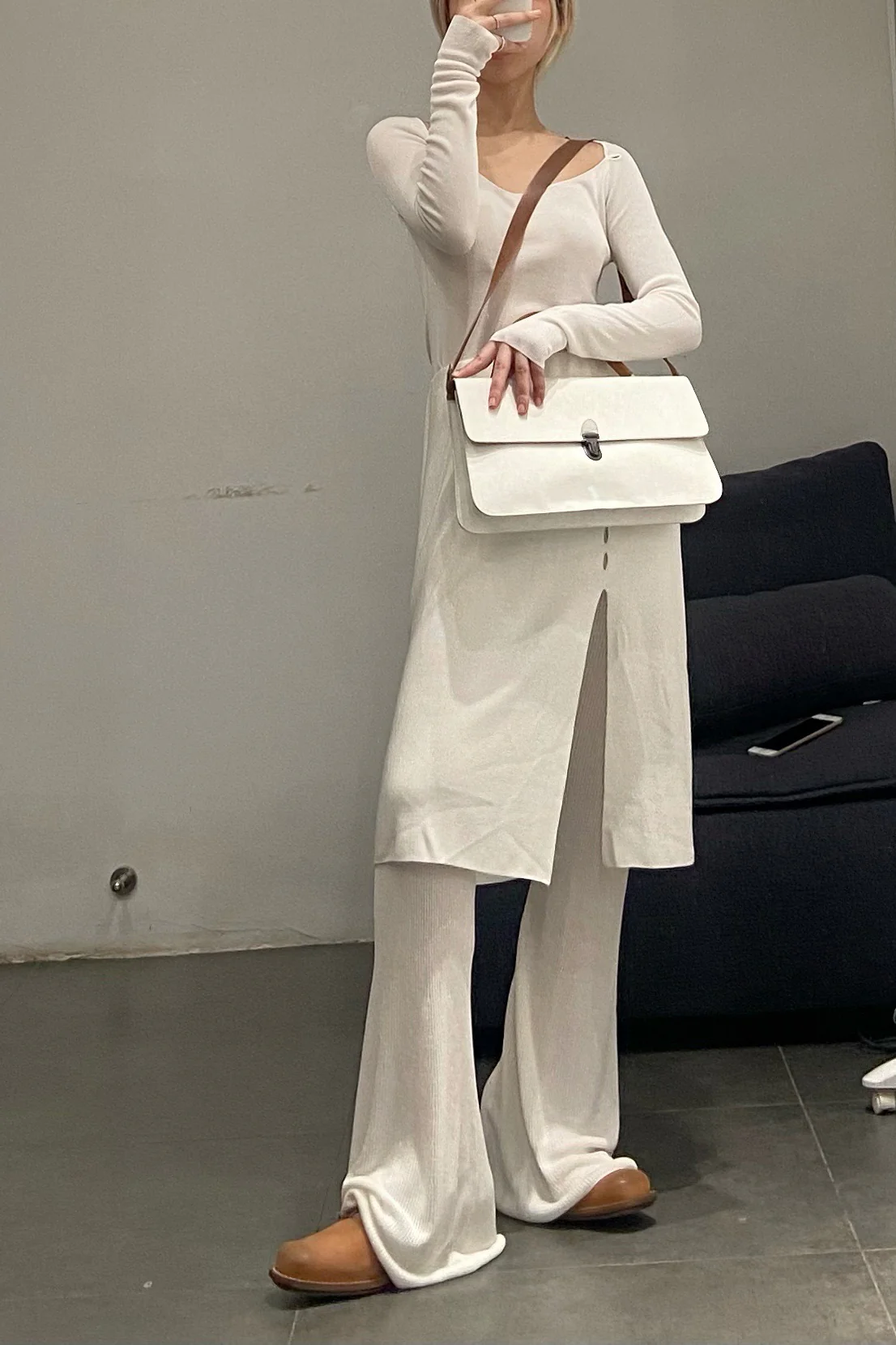 Cherevichkiotvichki Handy Crossbody Rectangular Lock Bag White 124-2020 PC66 - Image 13