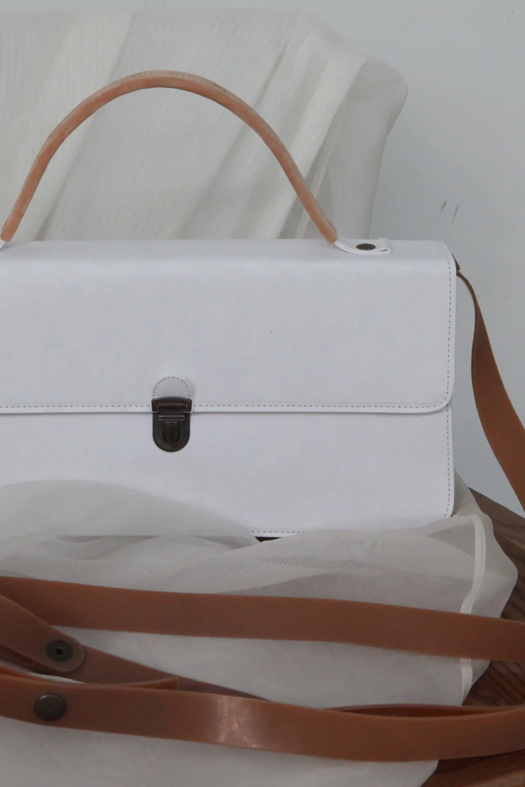 Cherevichkiotvichki Handy Crossbody Rectangular Lock Bag White 124-2020 PC66 - Image 2