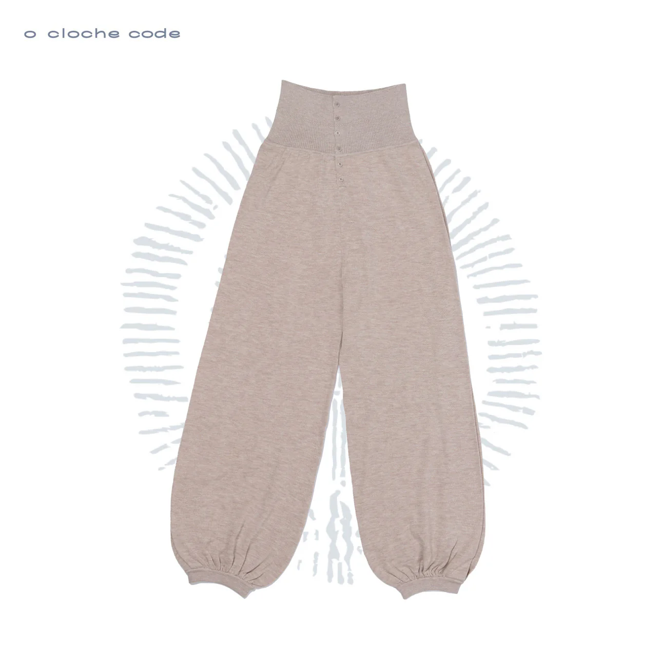 o cloche code 25 Fall/Winter High-Waisted Lantern Pants (OCC-OH01P825-LSM LACE Lace Beige) - Image 5