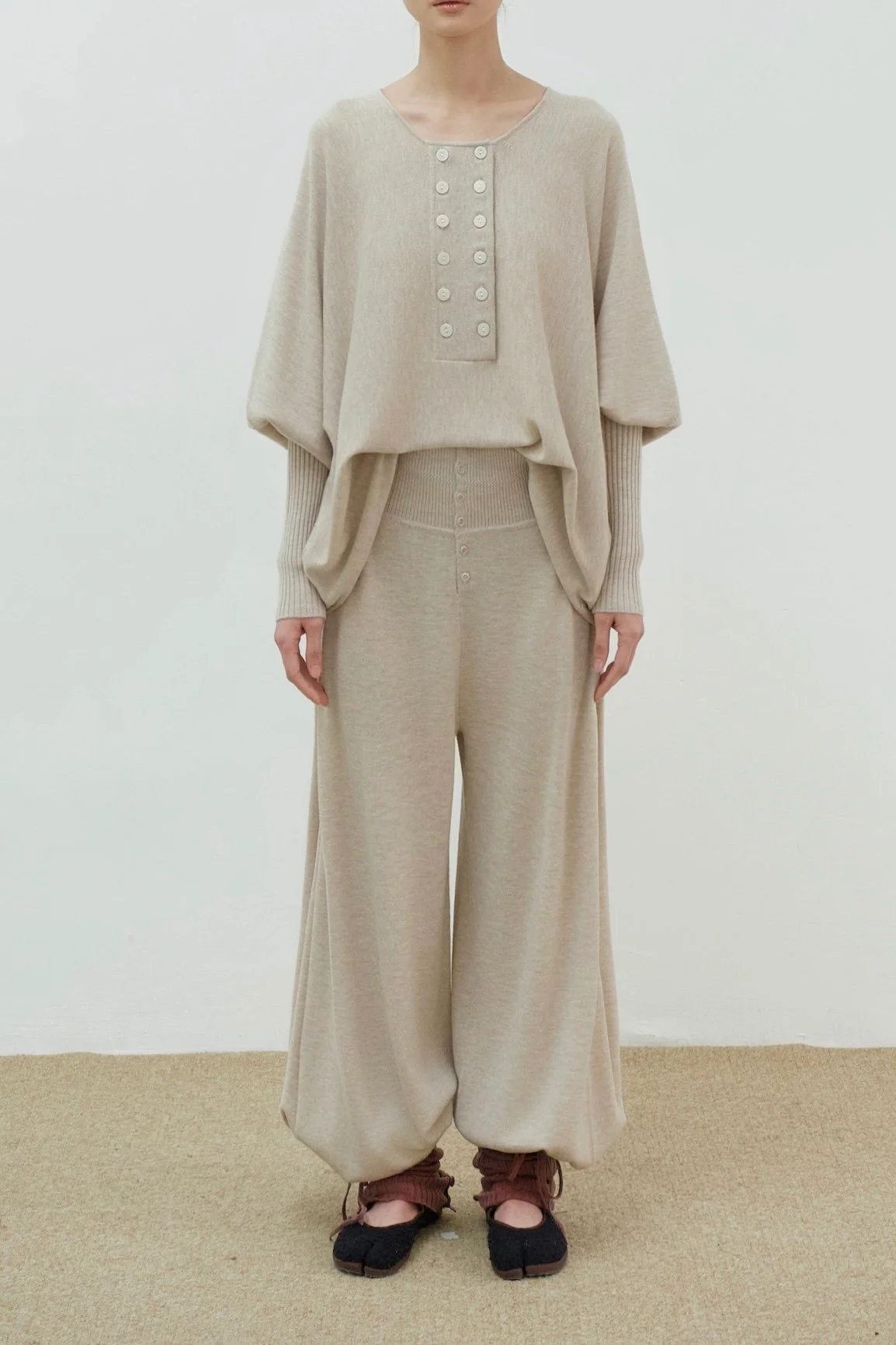 o cloche code 25 Fall/Winter High-Waisted Lantern Pants (OCC-OH01P825-LSM LACE Lace Beige) - Image 6