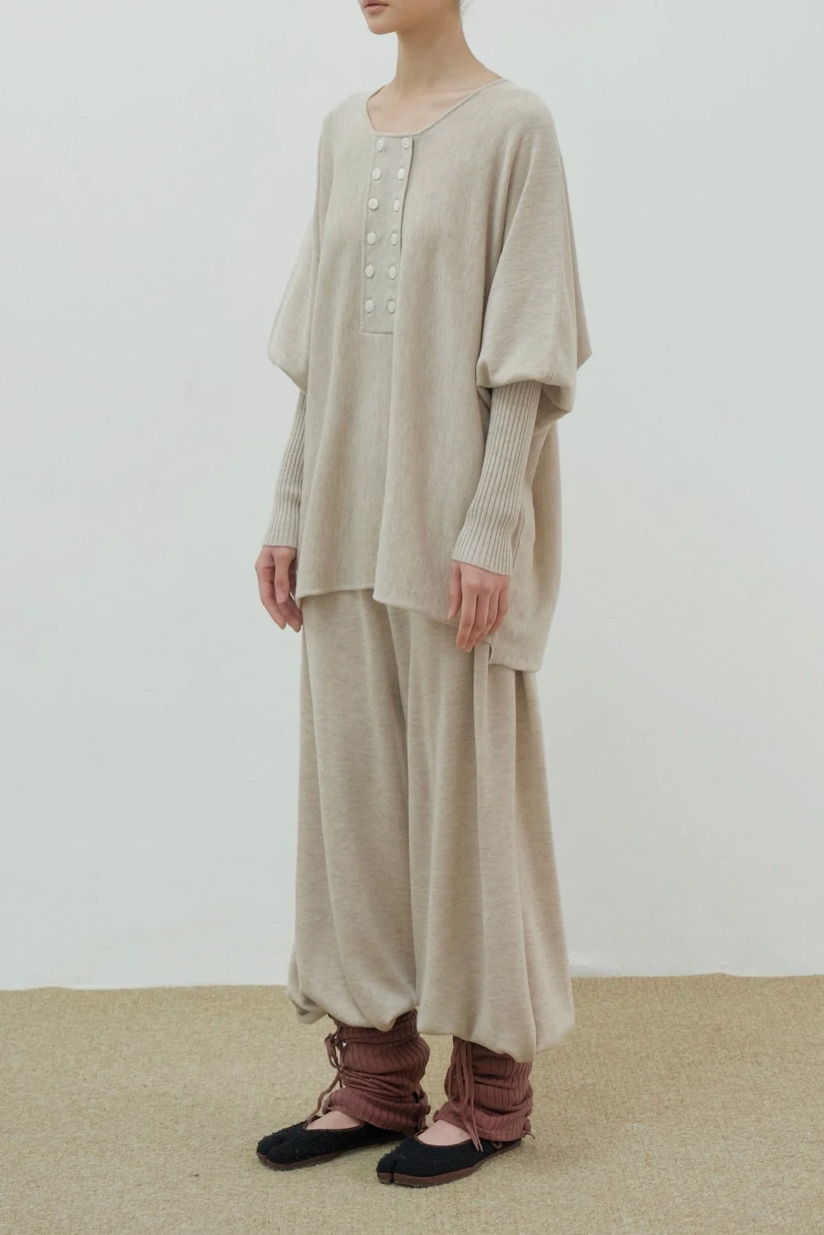 o cloche code 25 Fall/Winter High-Waisted Lantern Pants (OCC-OH01P825-LSM LACE Lace Beige) - Image 7