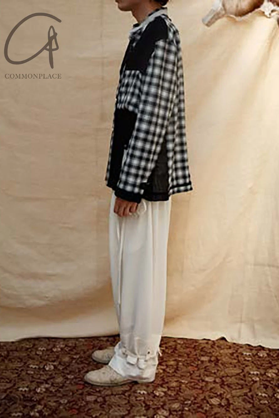 COMMUNS Sheer Mesh Contrast Lapel Pullover Jacket SS21-C131B - Image 19