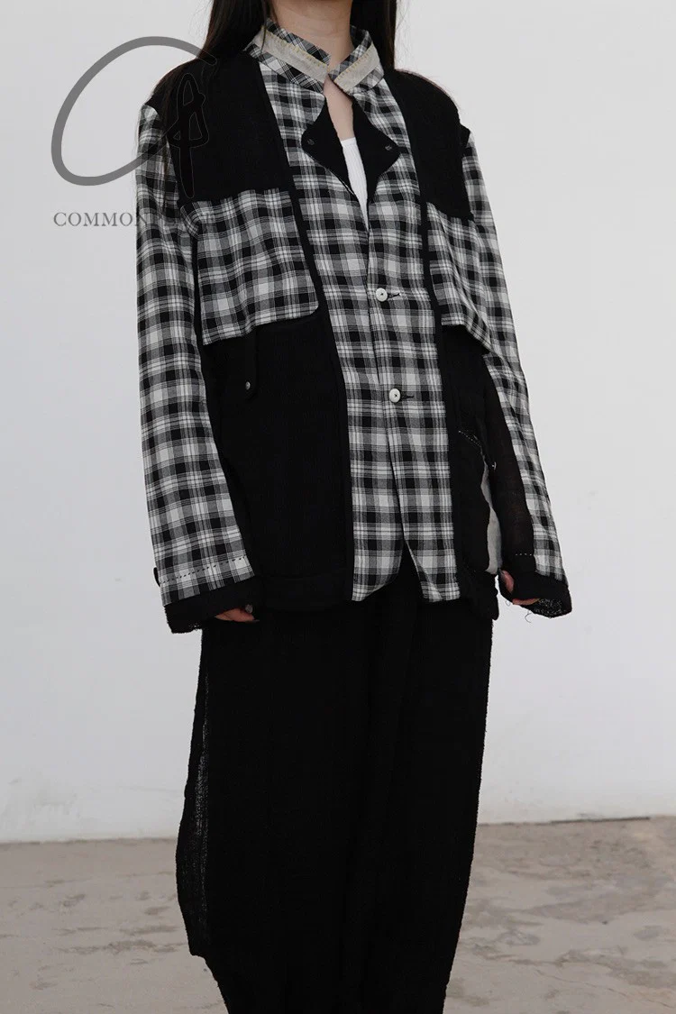 COMMUNS Sheer Mesh Contrast Lapel Pullover Jacket SS21-C131B - Image 3