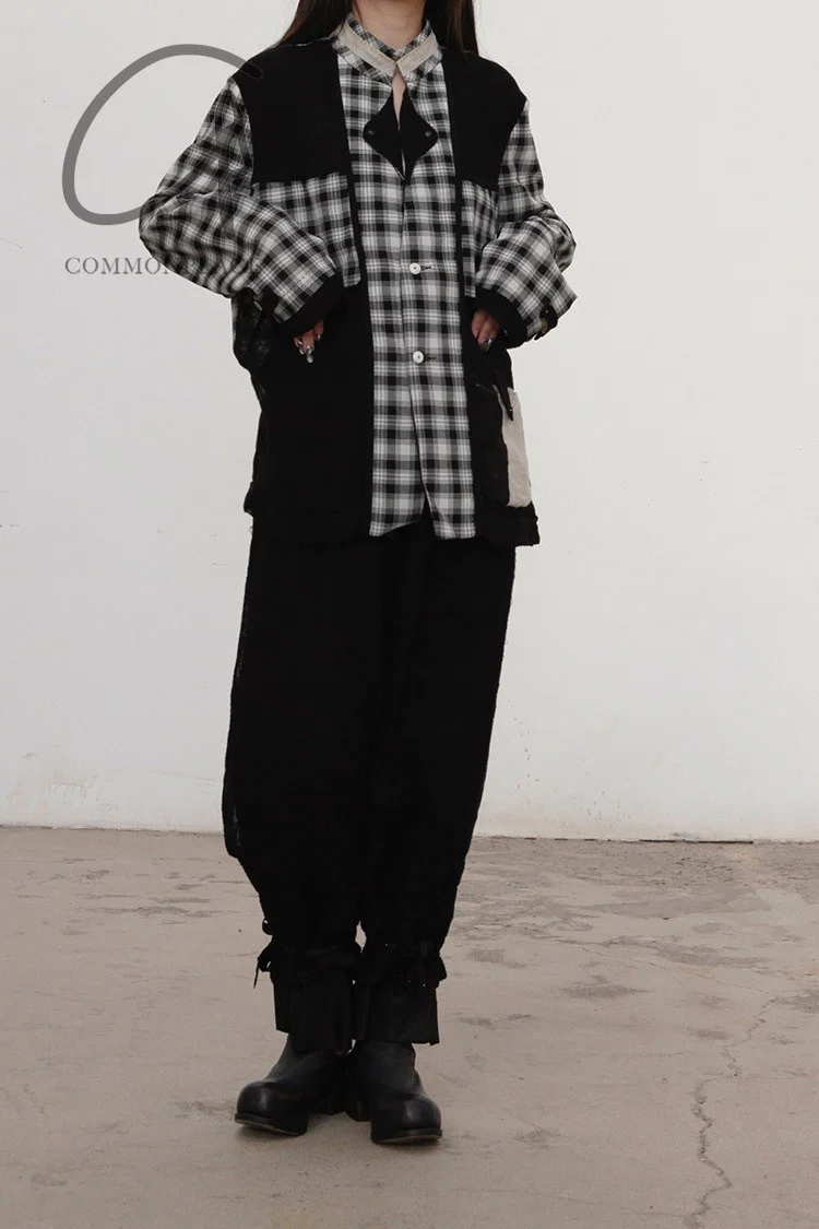 COMMUNS Sheer Mesh Contrast Lapel Pullover Jacket SS21-C131B - Image 5