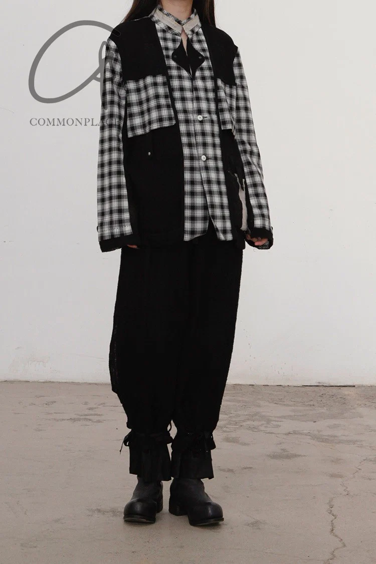 COMMUNS Sheer Mesh Contrast Lapel Pullover Jacket SS21-C131B - Image 6