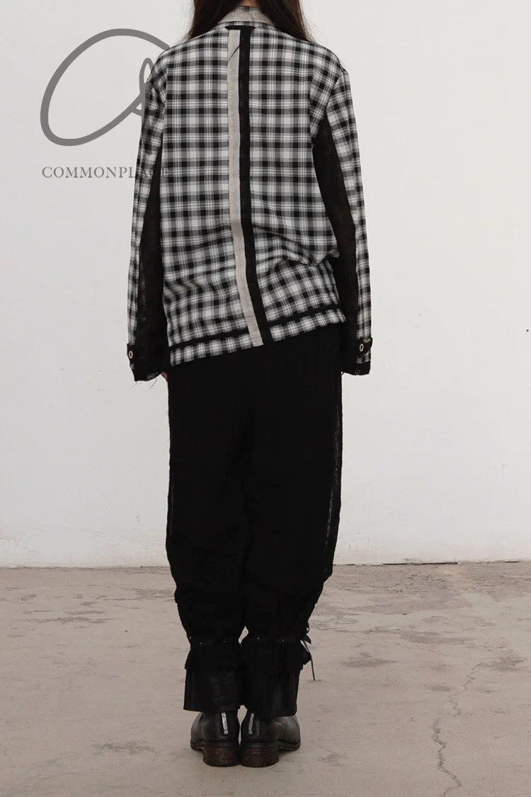 COMMUNS Sheer Mesh Contrast Lapel Pullover Jacket SS21-C131B - Image 7
