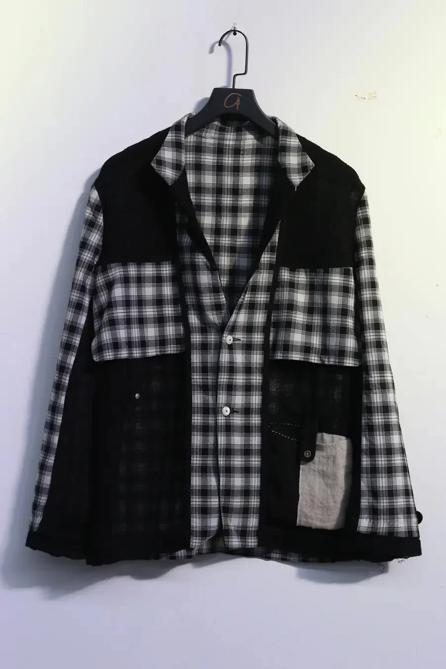 COMMUNS Sheer Mesh Contrast Lapel Pullover Jacket SS21-C131B - Image 8