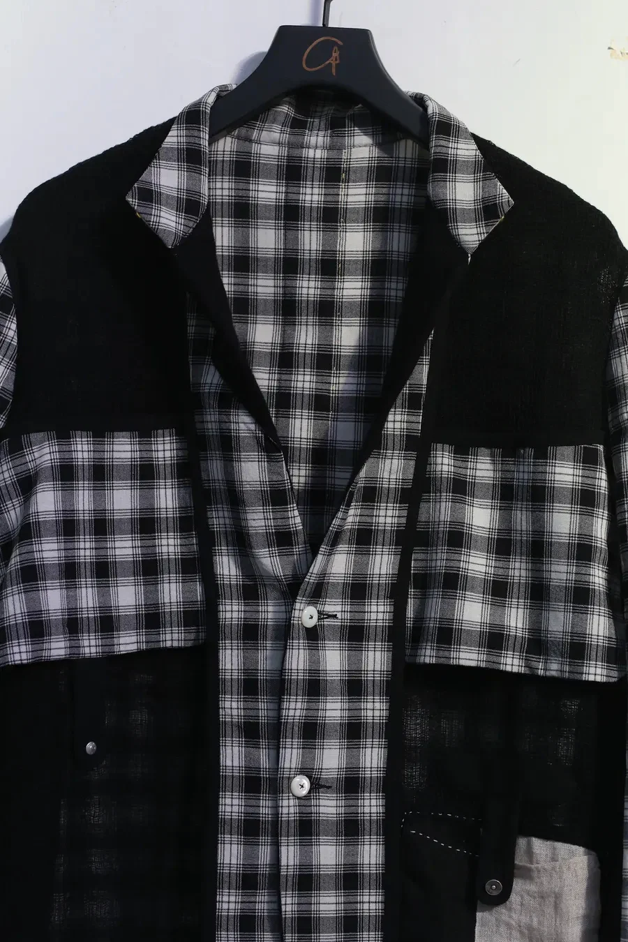 COMMUNS Sheer Mesh Contrast Lapel Pullover Jacket SS21-C131B - Image 9