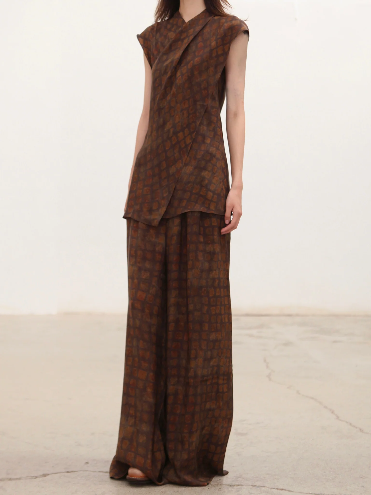 Cortana 25 Early Autumn CASSIOPEA Tops/Pants/Shirts Spain CTN-PF25-A4359-JORD PRIN Pants (A0558) - Image 7