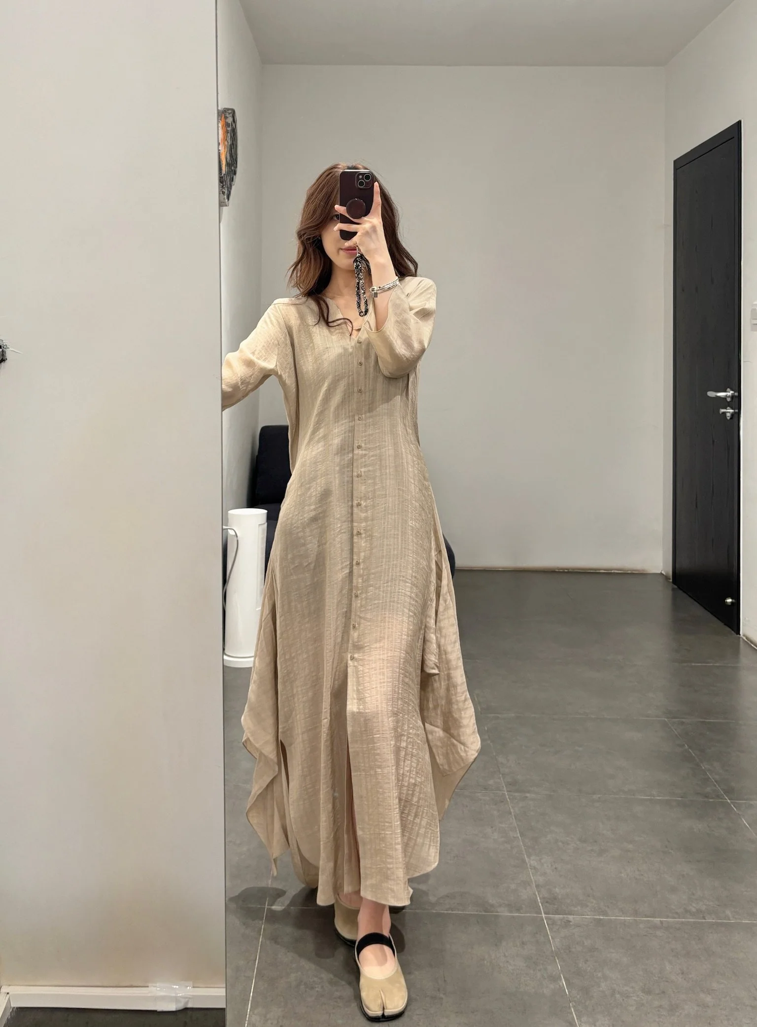 Cortana 25 Early Autumn Eloise Dress, Spain, CTN-PS26-A3859-BEIGE JACQUARD STRIPES - Image 14