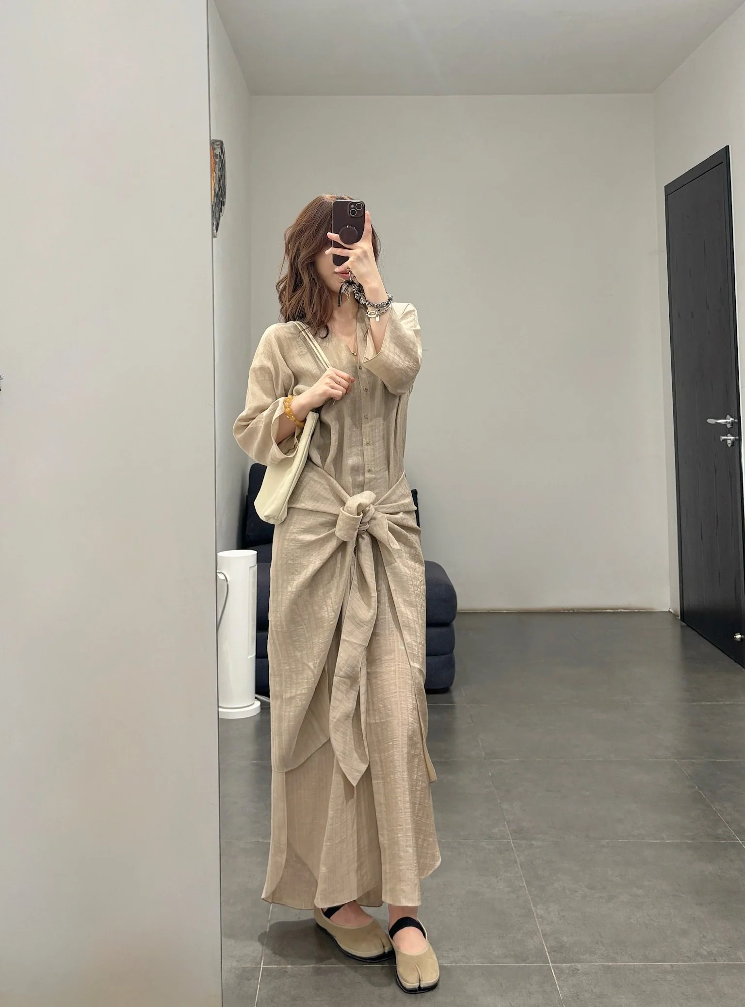 Cortana 25 Early Autumn Eloise Dress, Spain, CTN-PS26-A3859-BEIGE JACQUARD STRIPES - Image 15