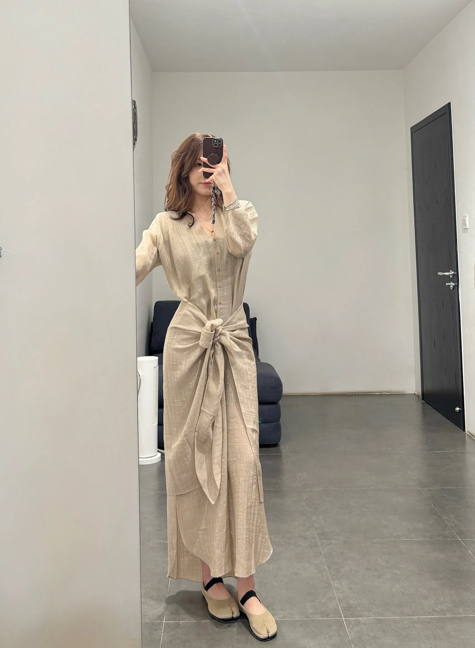 Cortana 25 Early Autumn Eloise Dress, Spain, CTN-PS26-A3859-BEIGE JACQUARD STRIPES - Image 17