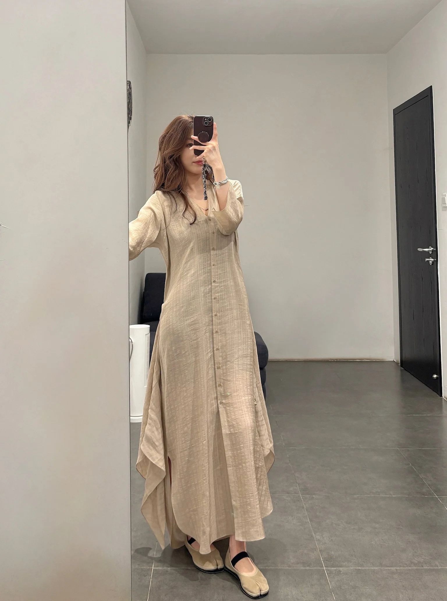 Cortana 25 Early Autumn Eloise Dress, Spain, CTN-PS26-A3859-BEIGE JACQUARD STRIPES - Image 18