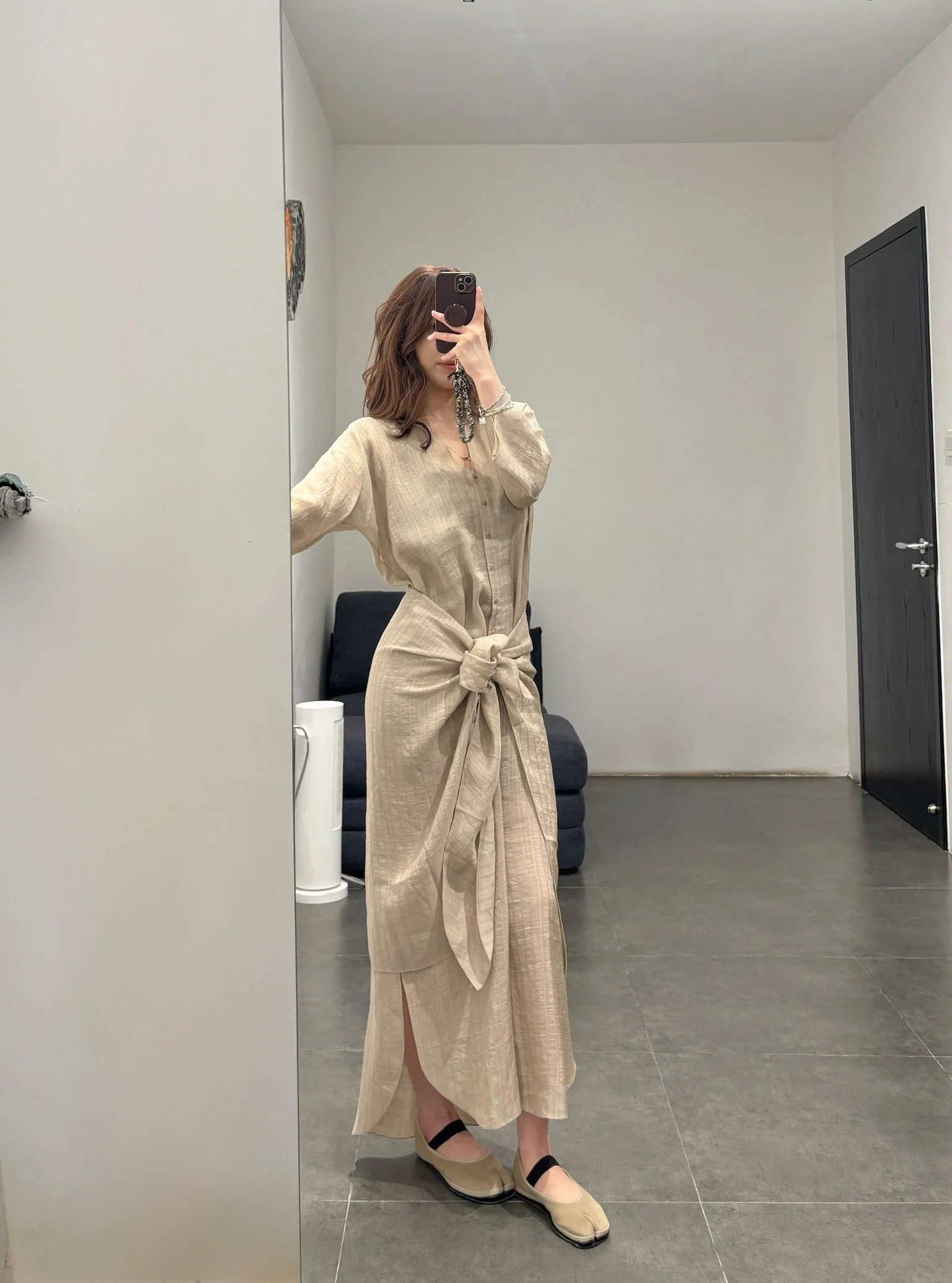 Cortana 25 Early Autumn Eloise Dress, Spain, CTN-PS26-A3859-BEIGE JACQUARD STRIPES - Image 20