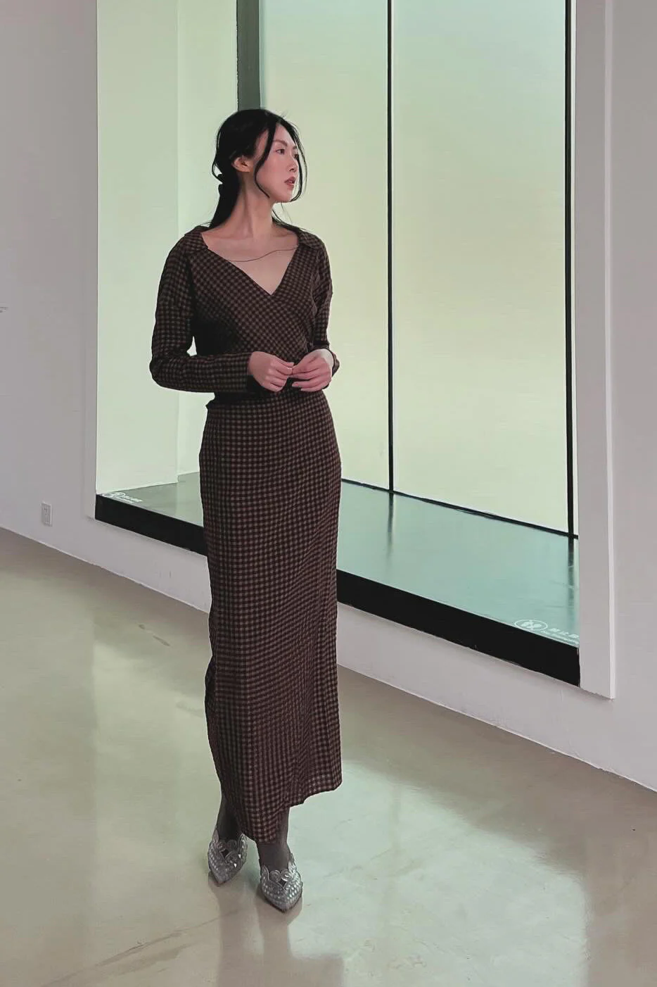 cortana dress A-3701 burgundy plaid - Image 12