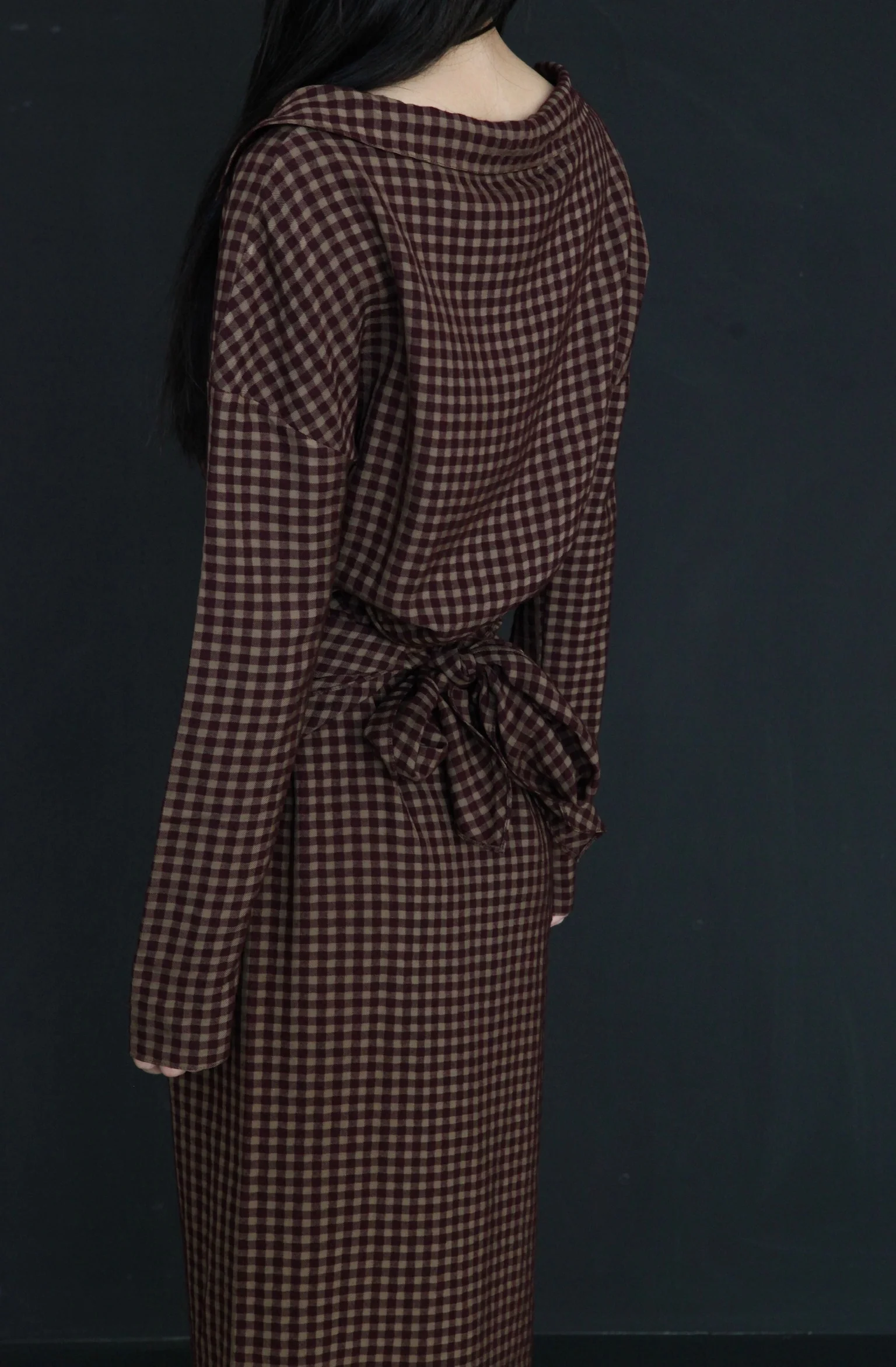 cortana dress A-3701 burgundy plaid - Image 2
