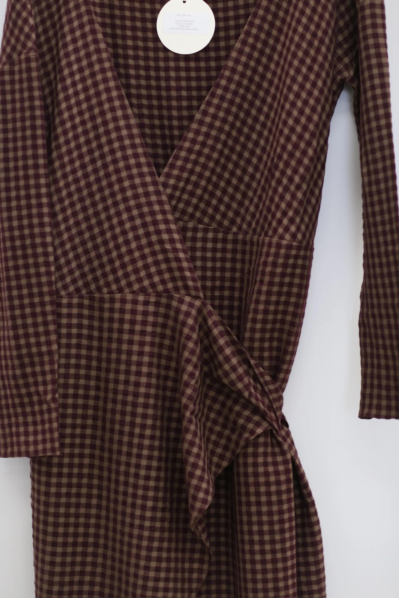 cortana dress A-3701 burgundy plaid - Image 6