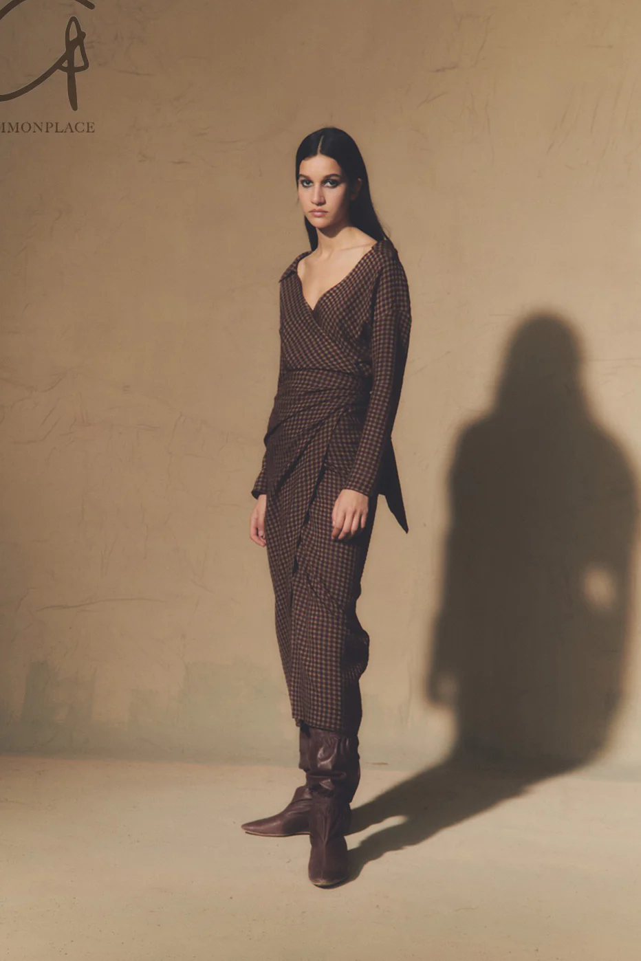 cortana dress A-3701 burgundy plaid - Image 9