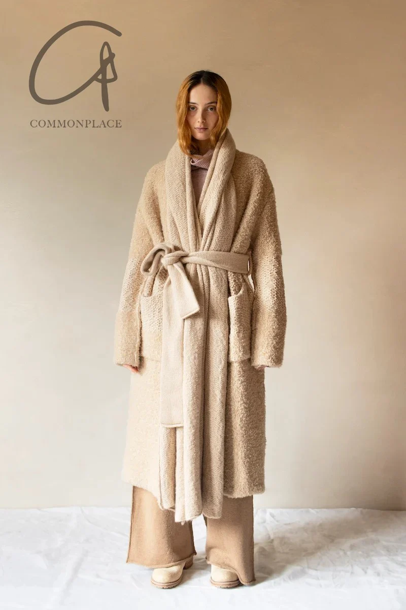 Daniel Andresen 24 Autumn/Winter Camel Cashmere Silk Scarf Long Cardigan/Coat DA-ANNATTO-ALBINO ANNATTO - Image 6