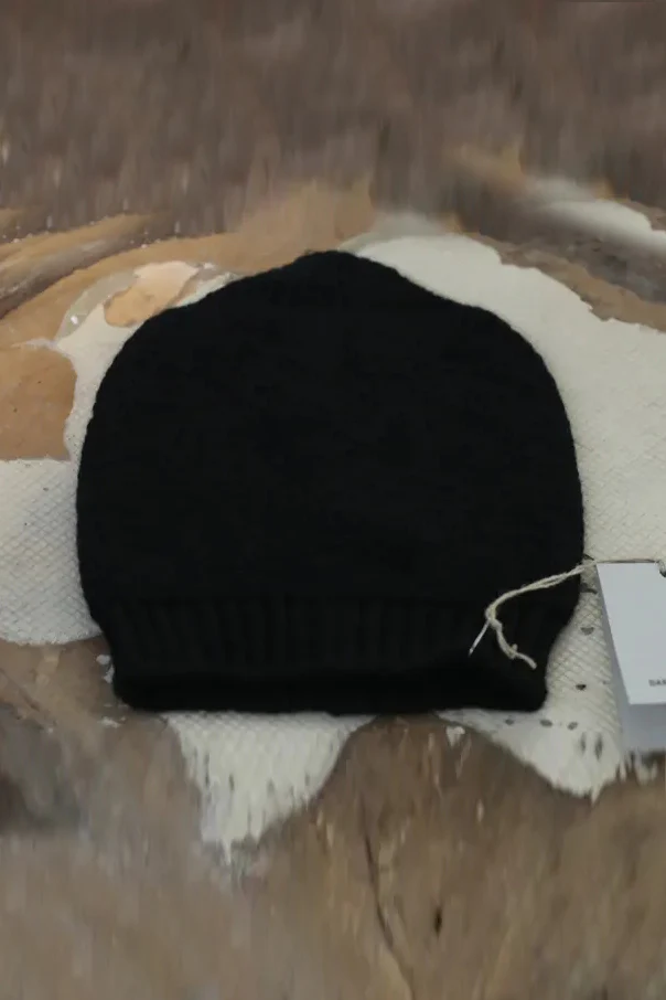 Daniel Andresen Hat Collection I Zhou Yun Belgian Knitted Handmade Hat DA-CYR7-HEI Pure Cashmere Black 7 PDA100 - Image 2