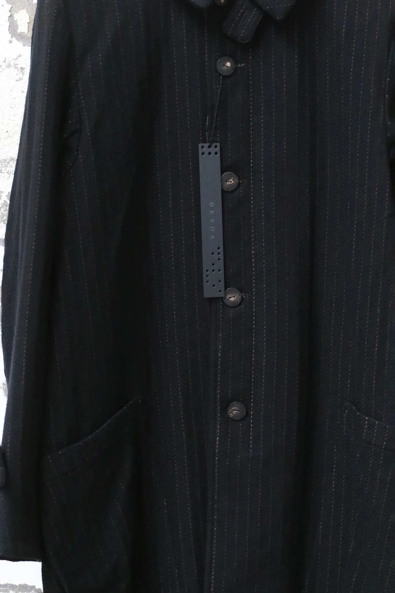DEVOA 2025 Fall/Winter Mid-Length Coat for Men DVA-CTJ-CSLH-BLACK - Image 2