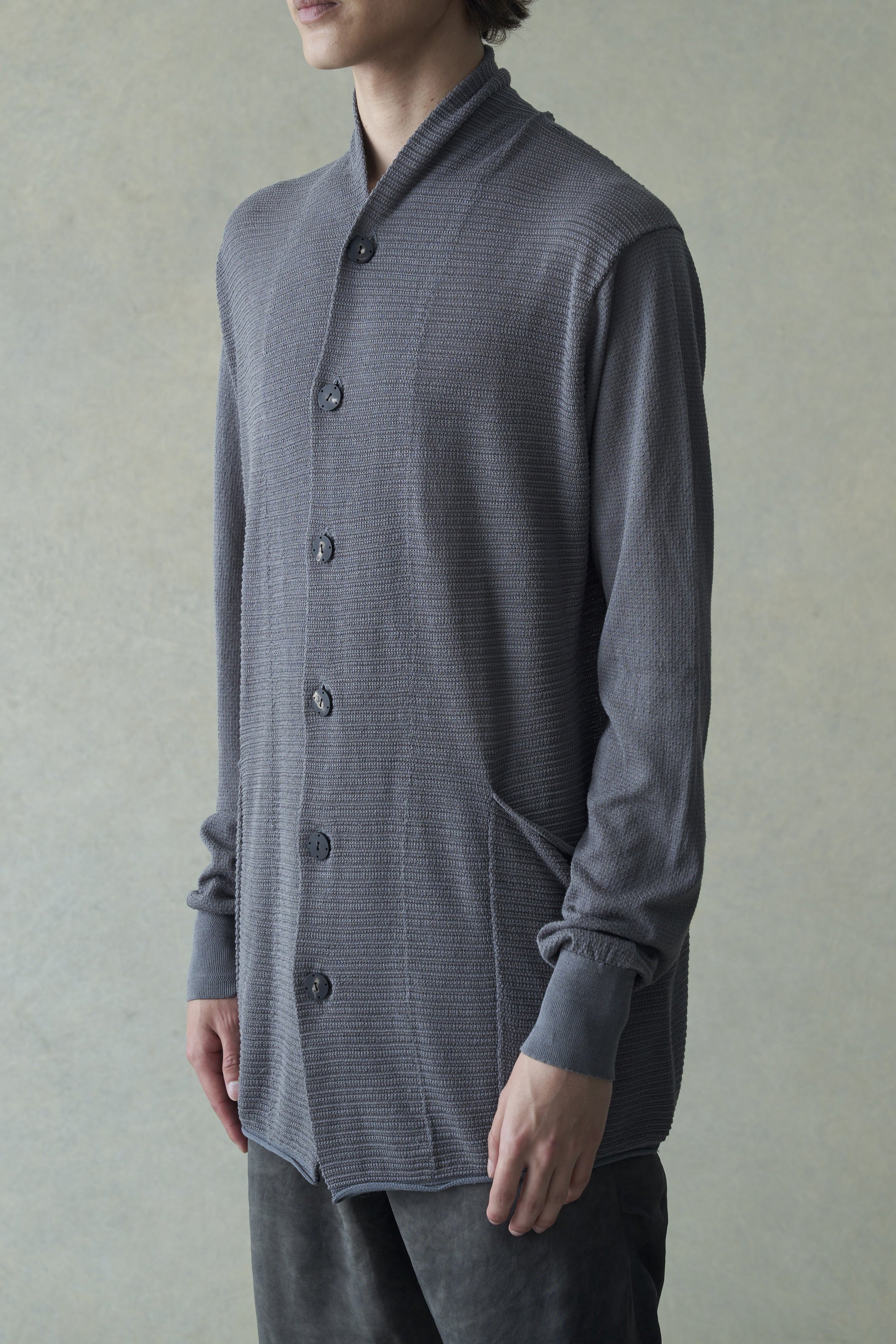 DEVOA knitted buttoned cardigan SKB-SCLC gray - Image 2