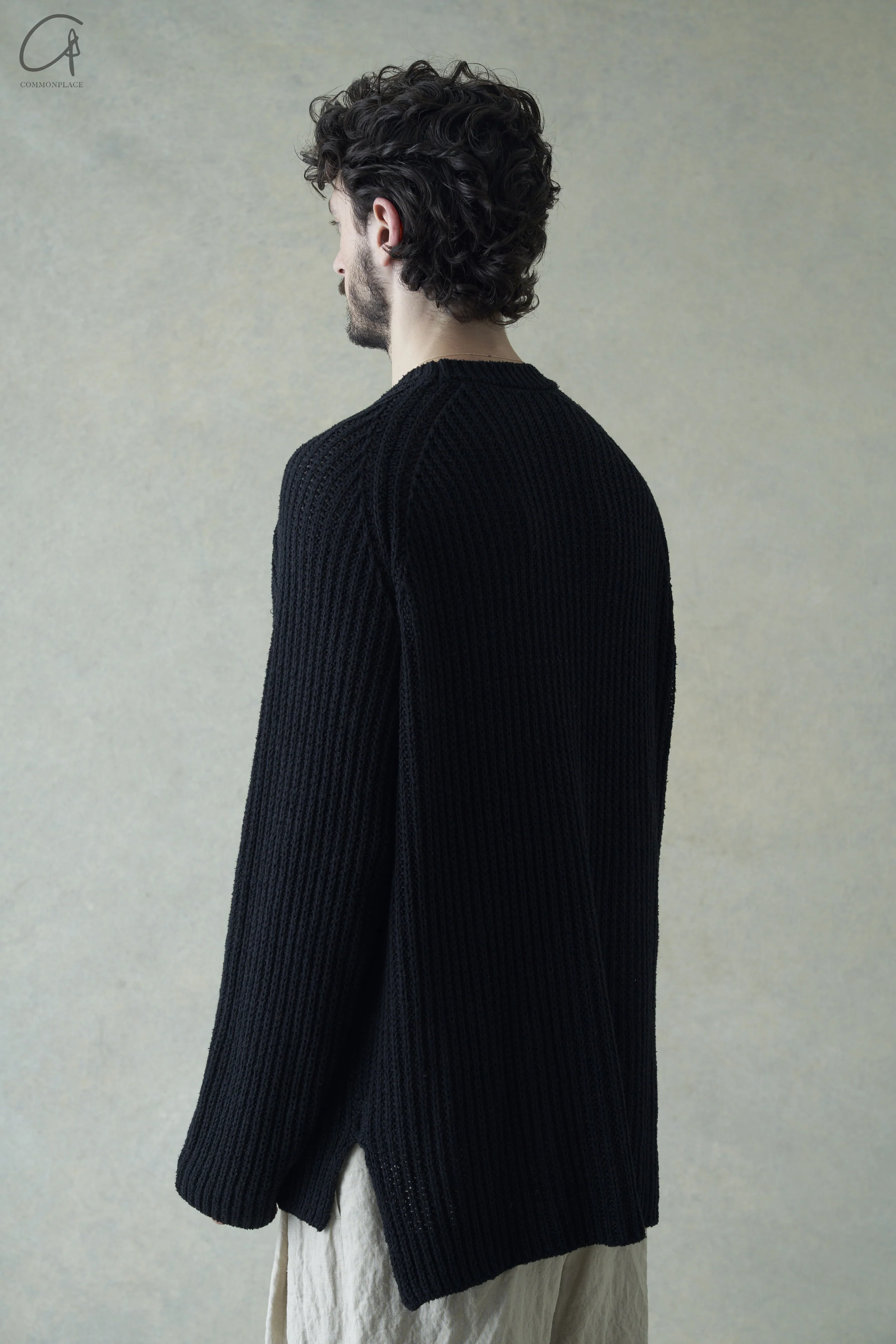 DEVOA knitted pullover DVA-SKL-CNTL-HEI black - Image 3