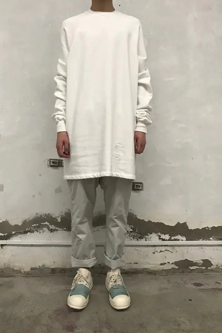 Drkshdw by Rick Owens (woven long-sleeved sweatshirt-baseball shirt) DU17S5271 F 11 MILK - Image 7