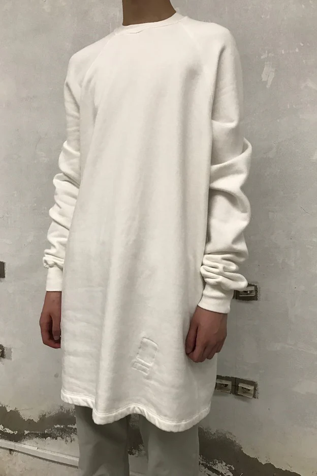 Drkshdw by Rick Owens (woven long-sleeved sweatshirt-baseball shirt) DU17S5271 F 11 MILK - Image 8