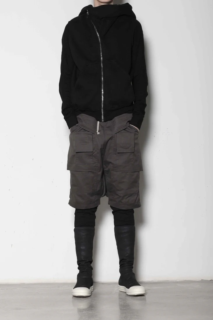 Drkshdw by Rick Owens (woven sweater-mountain zone hoodie) DU17S5286 F 09 BLACK - Image 12