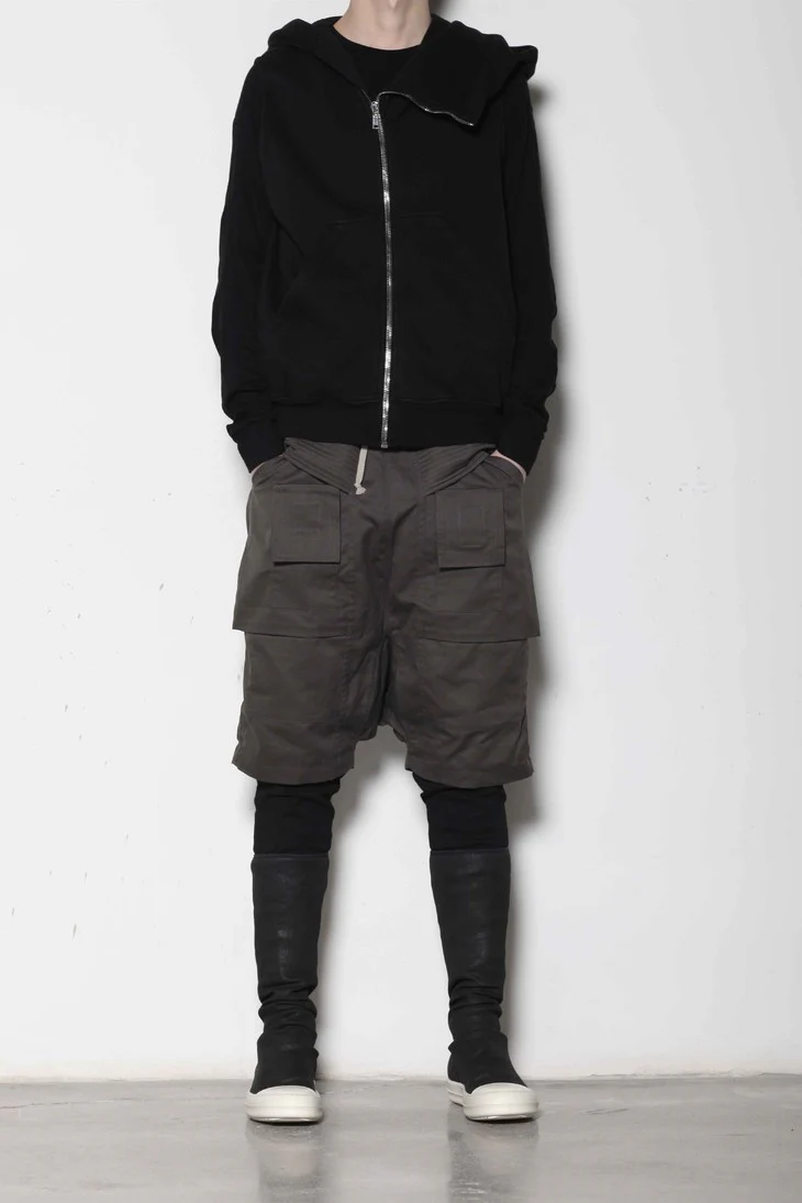Drkshdw by Rick Owens (woven sweater-mountain zone hoodie) DU17S5286 F 09 BLACK - Image 13