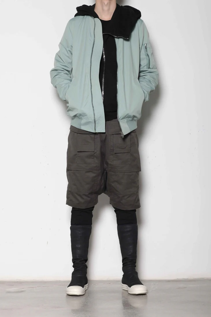 Drkshdw by Rick Owens (woven sweater-mountain zone hoodie) DU17S5286 F 09 BLACK - Image 15