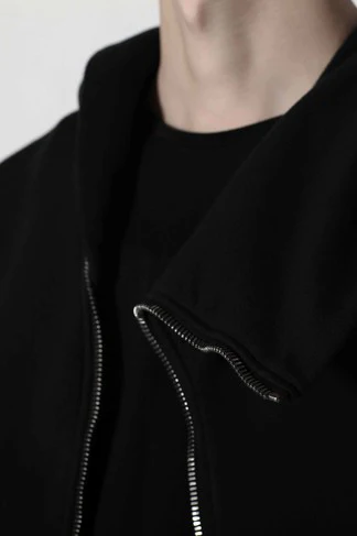 Drkshdw by Rick Owens (woven sweater-mountain zone hoodie) DU17S5286 F 09 BLACK - Image 17