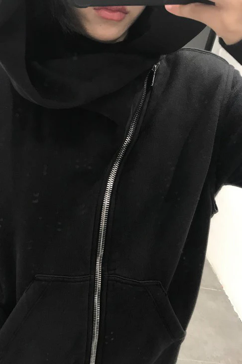 Drkshdw by Rick Owens (woven sweater-mountain zone hoodie) DU17S5286 F 09 BLACK - Image 19