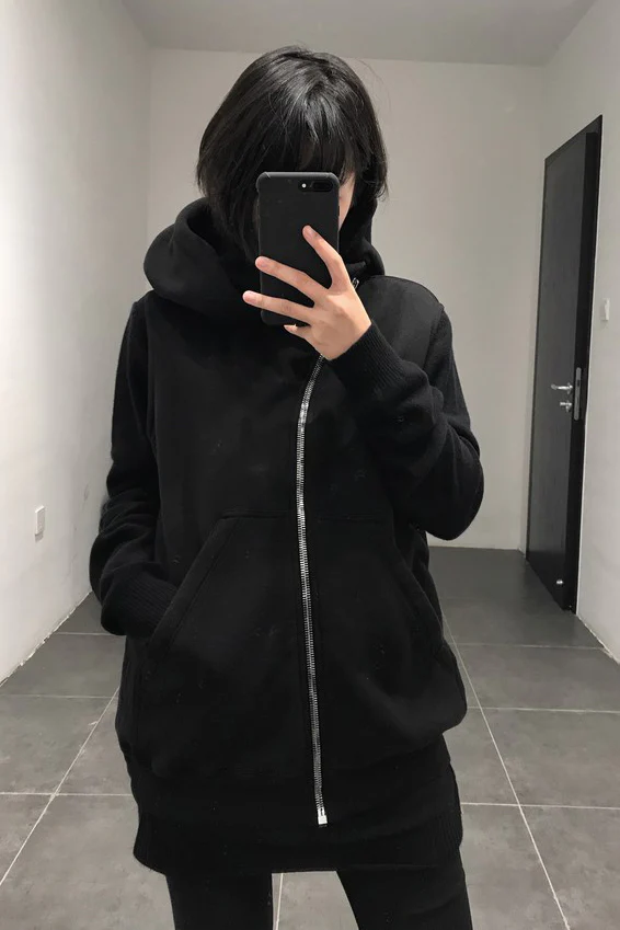 Drkshdw by Rick Owens (woven sweater-mountain zone hoodie) DU17S5286 F 09 BLACK - Image 21