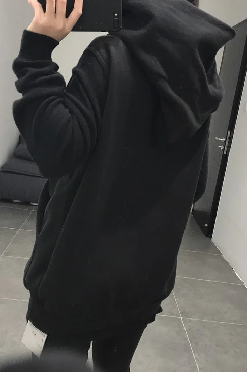Drkshdw by Rick Owens (woven sweater-mountain zone hoodie) DU17S5286 F 09 BLACK - Image 22