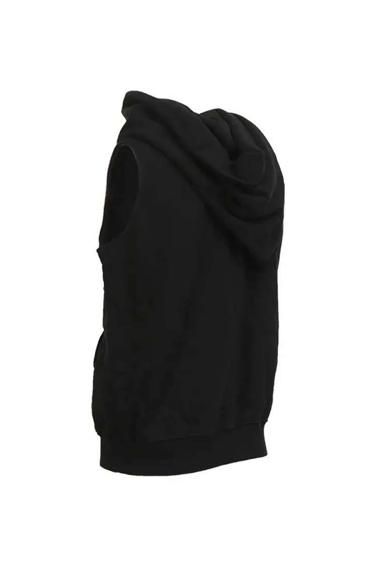 Drkshdw by Rick Owens (woven sweater-mountain zone hoodie) DU17S5286 F 09 BLACK - Image 4