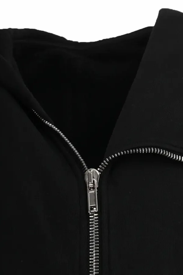 Drkshdw by Rick Owens (woven sweater-mountain zone hoodie) DU17S5286 F 09 BLACK - Image 6