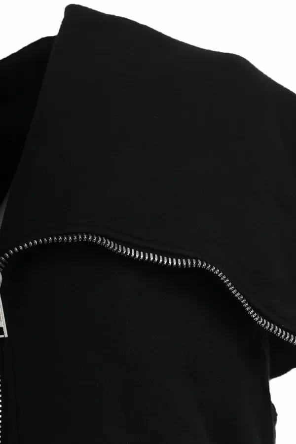 Drkshdw by Rick Owens (woven sweater-mountain zone hoodie) DU17S5286 F 09 BLACK - Image 7