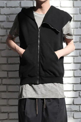 Drkshdw by Rick Owens (woven sweater-mountain zone hoodie) DU17S5286 F 09 BLACK - Image 8