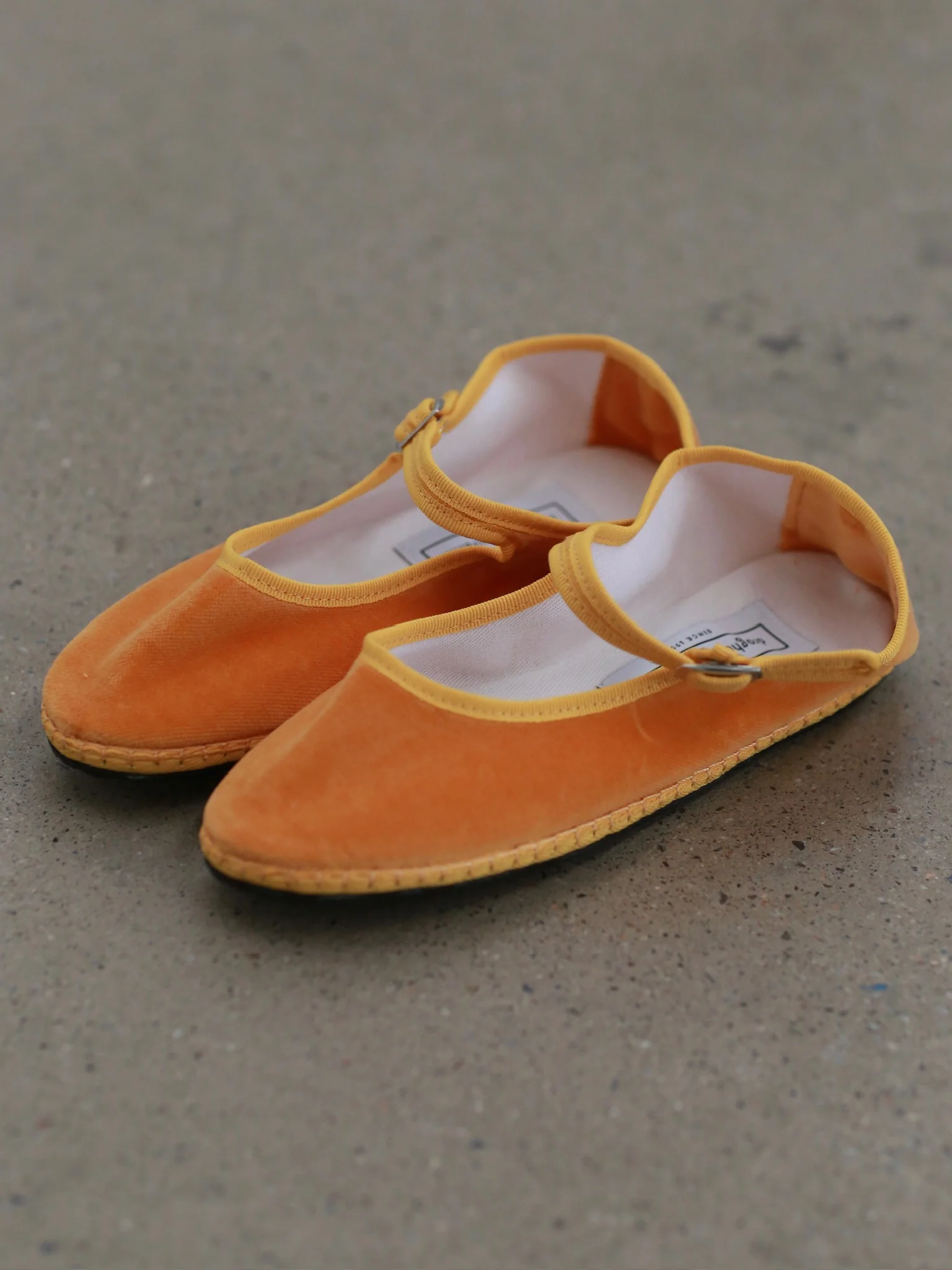 Drogheria Crivellini Le PAPUSSE Mary Jane Velvet Shoes DC-MJPJ VE OO MUX-JMH MUSTARD Mustard Yellow - Image 3