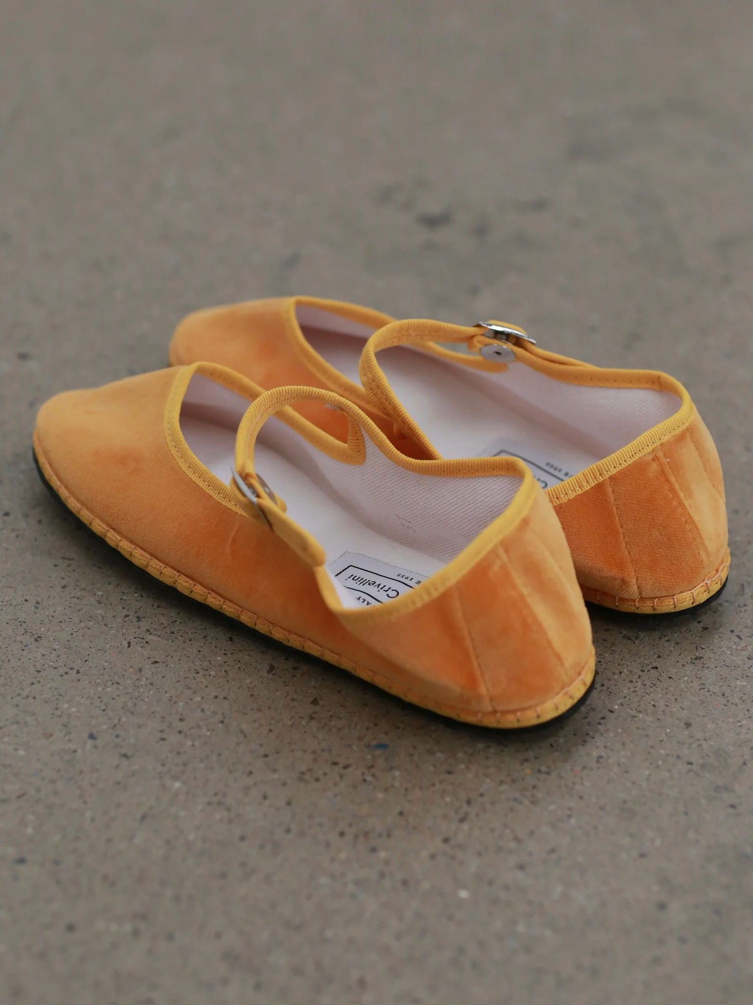 Drogheria Crivellini Le PAPUSSE Mary Jane Velvet Shoes DC-MJPJ VE OO MUX-JMH MUSTARD Mustard Yellow - Image 4