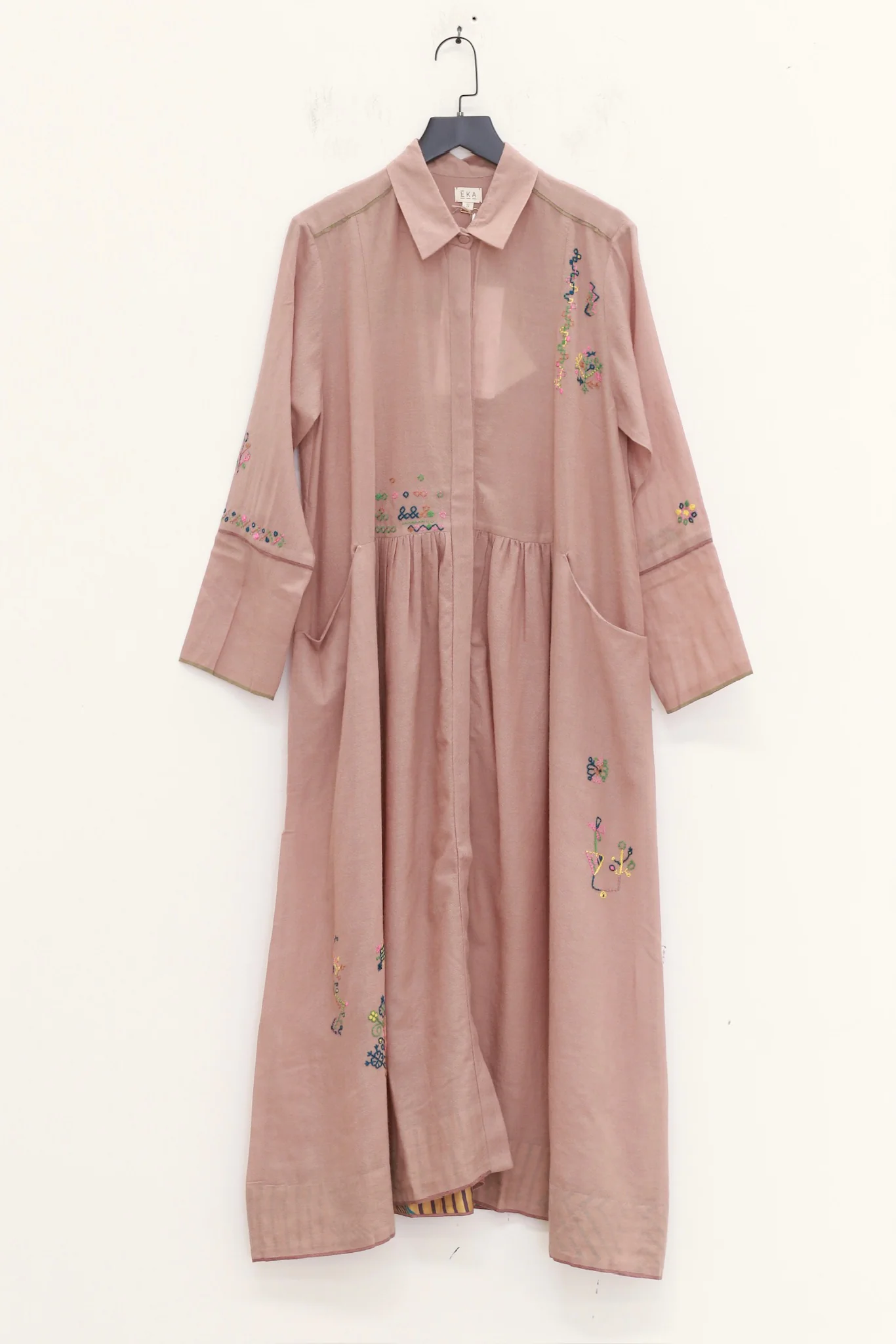 EKA 25 Autumn/Winter SOZNI Hand-embroidered Coat Dress EKA-AWLT/25/04/CHAUCER-BEIGE - Image 5