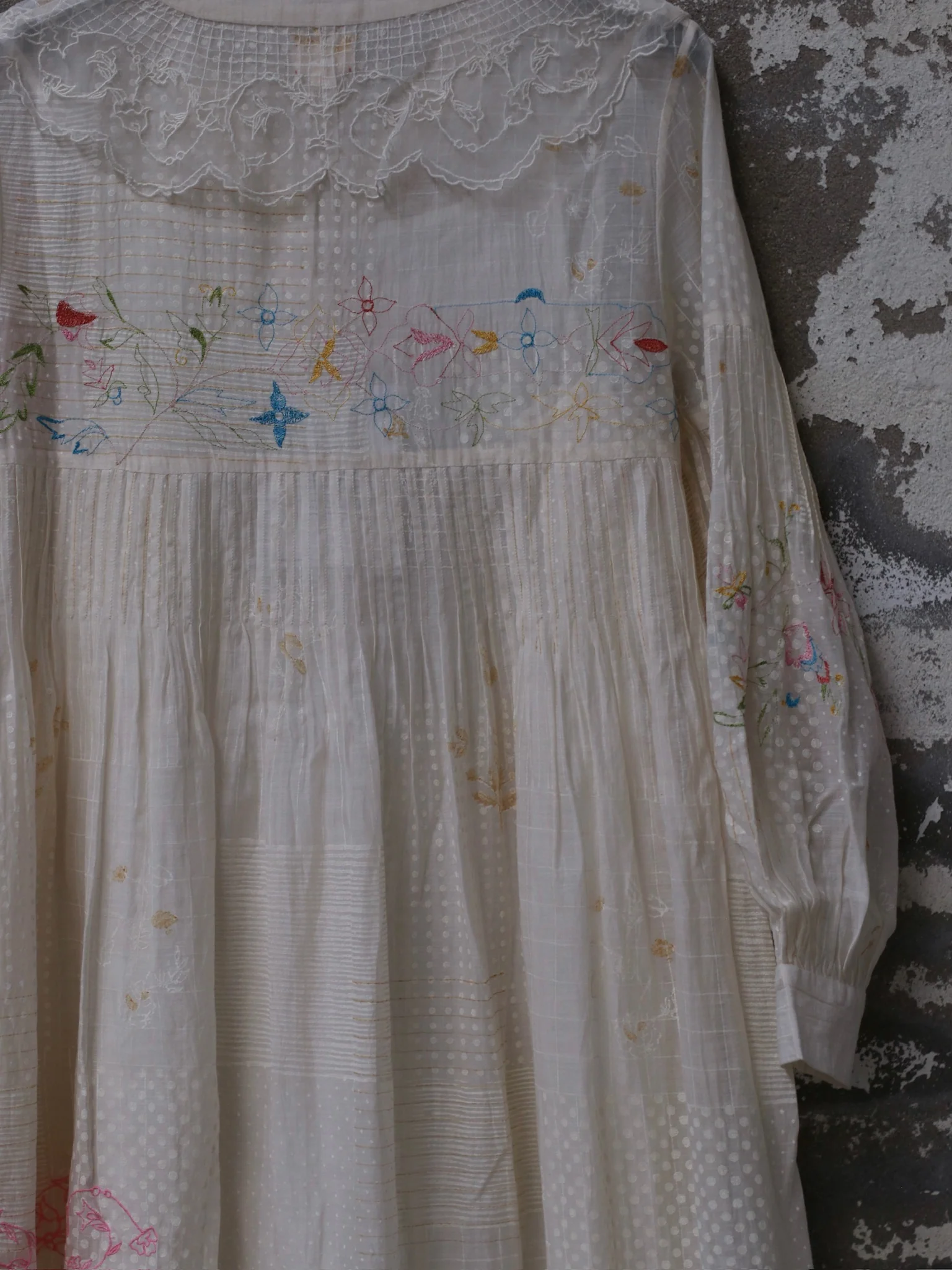 EKA 25 Spring/Summer Front Open Button Down V-Neck Dress EKA-SS/25/76/VIOLA-ECRU - Image 5