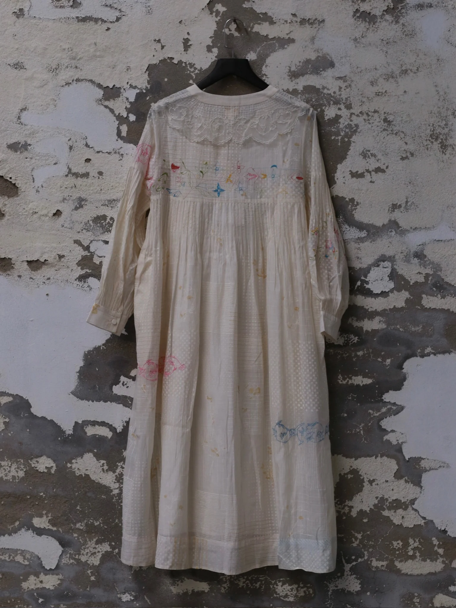EKA 25 Spring/Summer Front Open Button Down V-Neck Dress EKA-SS/25/76/VIOLA-ECRU - Image 6