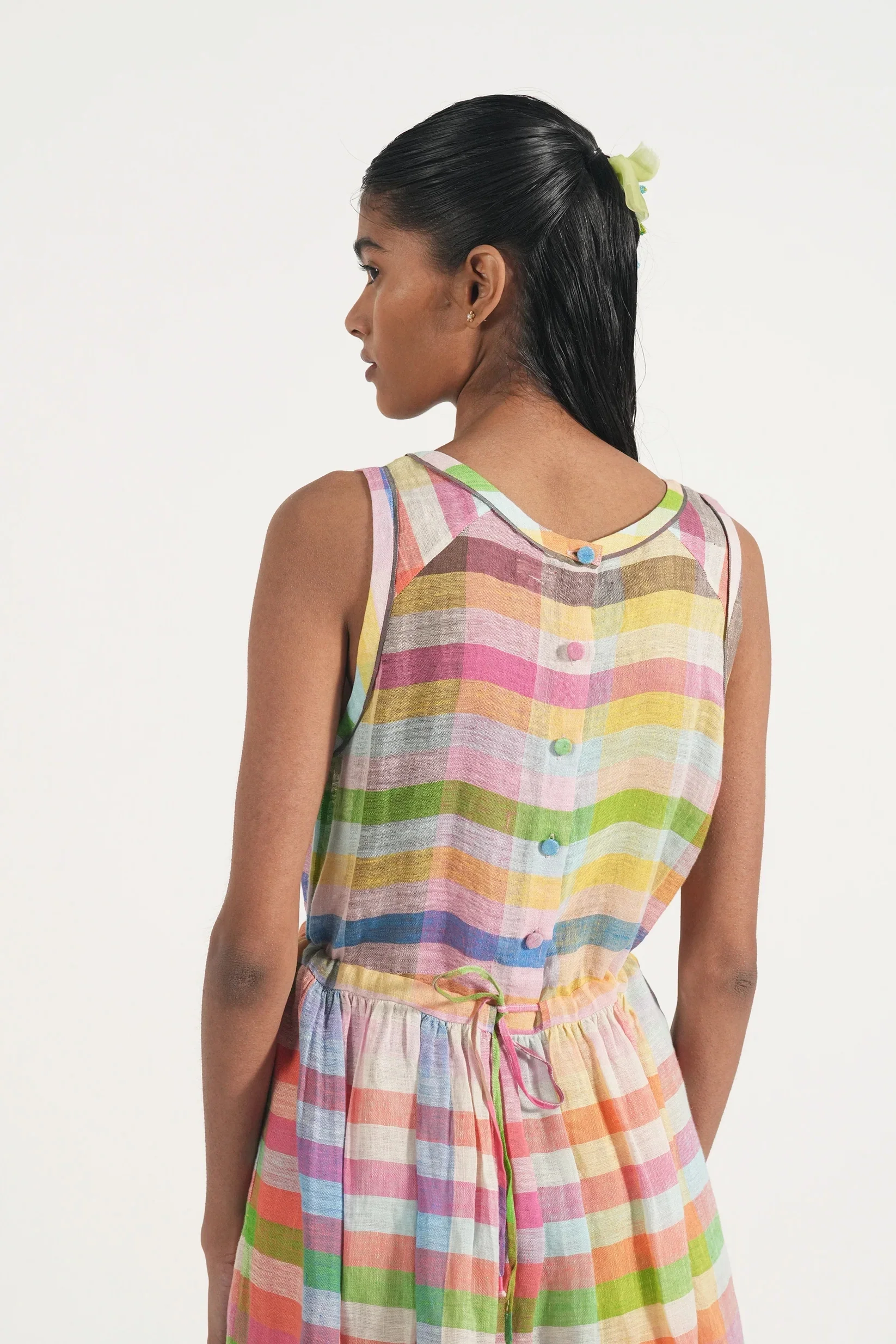 EKA Spring/Summer 2026 Sleeveless Fitted Waist Easy-to-Wear Summer Dress EKA-SS26198ICHIKO-2-MULTICOLOR - Image 8