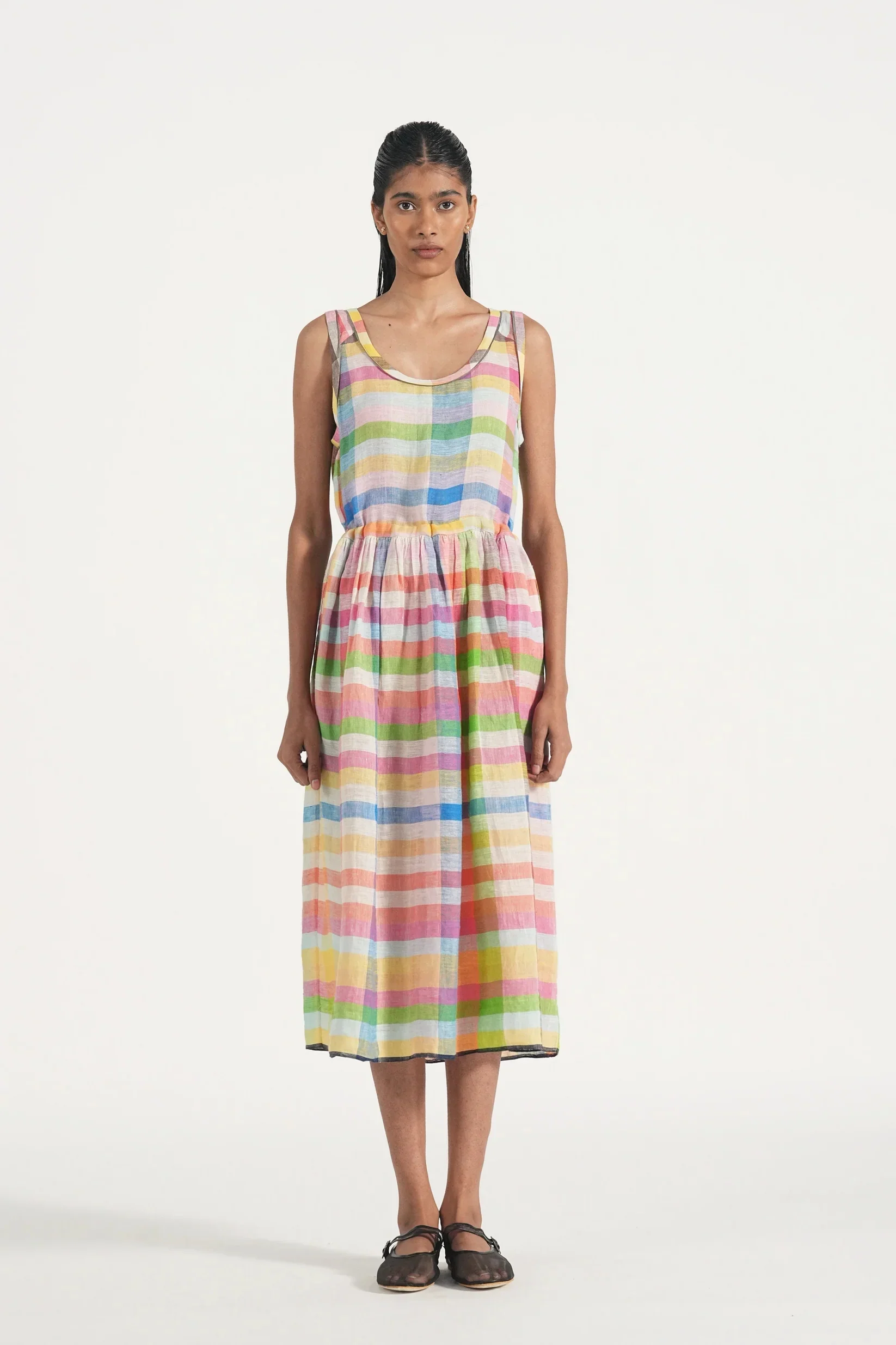 EKA Spring/Summer 2026 Sleeveless Fitted Waist Easy-to-Wear Summer Dress EKA-SS26198ICHIKO-2-MULTICOLOR - Image 9