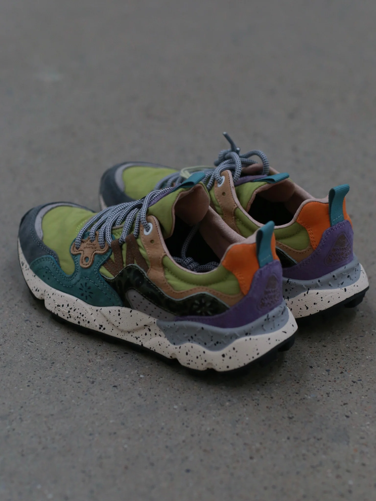 Flower Mountain/YAMANO 3 Hiking Shoes Series FM-FM63689-SHHLL, Dark Gray/Blue-Gray/Green (FM63568) - Image 4